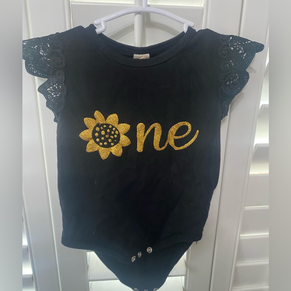 Black and Gold Kids One Piece